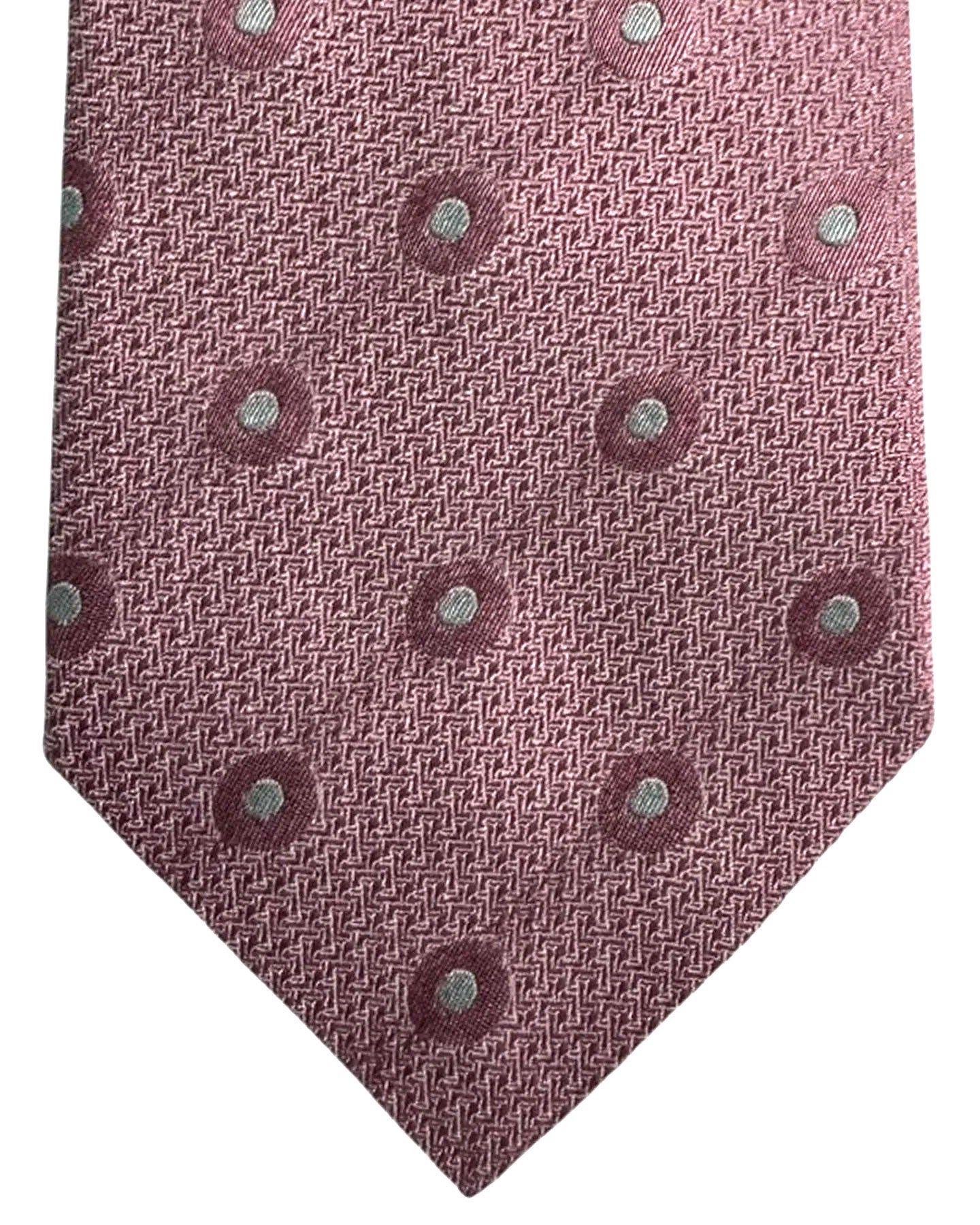 Missoni Tie Pink Silver Polka Dots