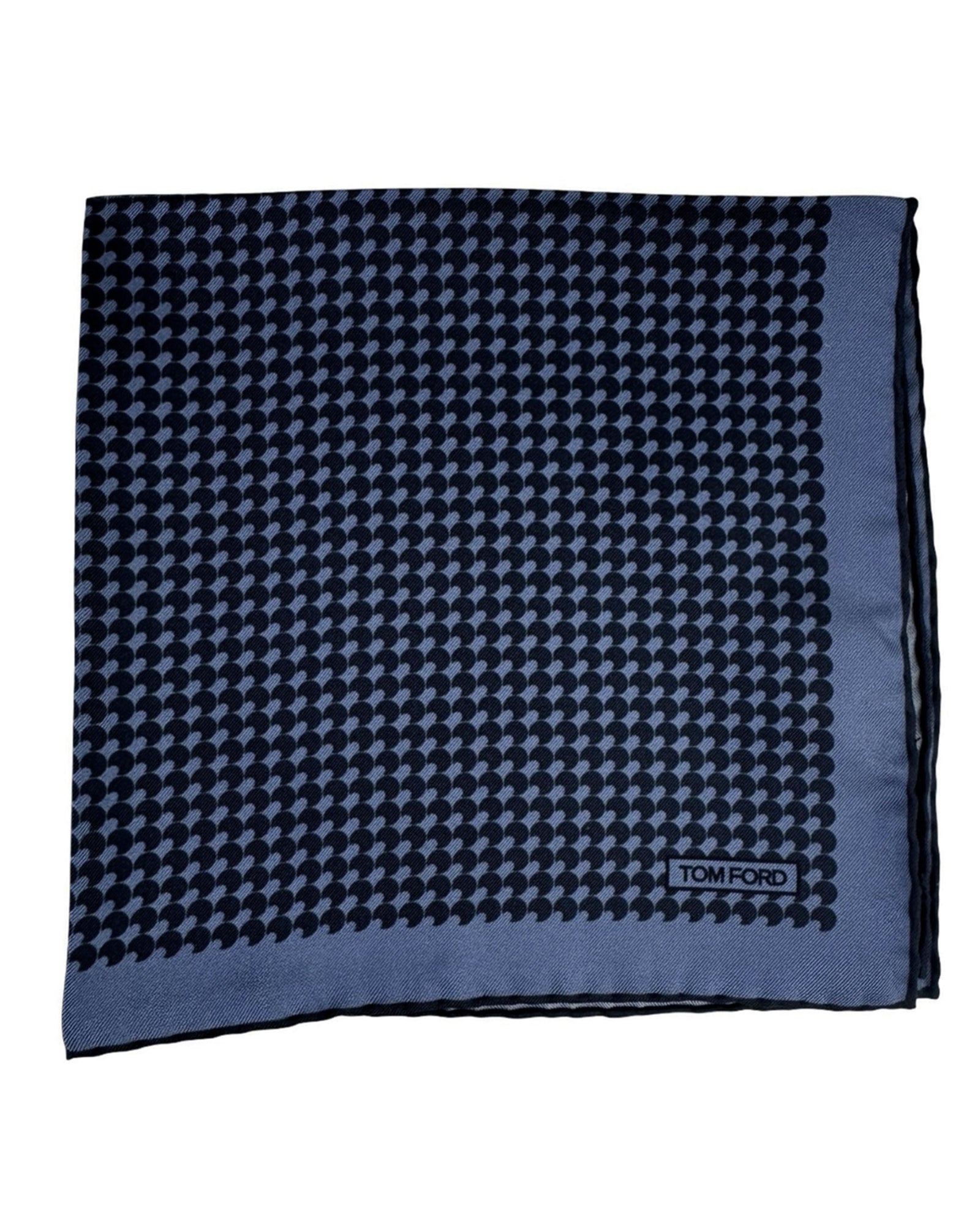 Tom Ford Silk Pocket Square Metal Gray Black Design