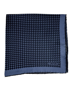 Tom Ford Silk Pocket Square Metal Gray Black Design