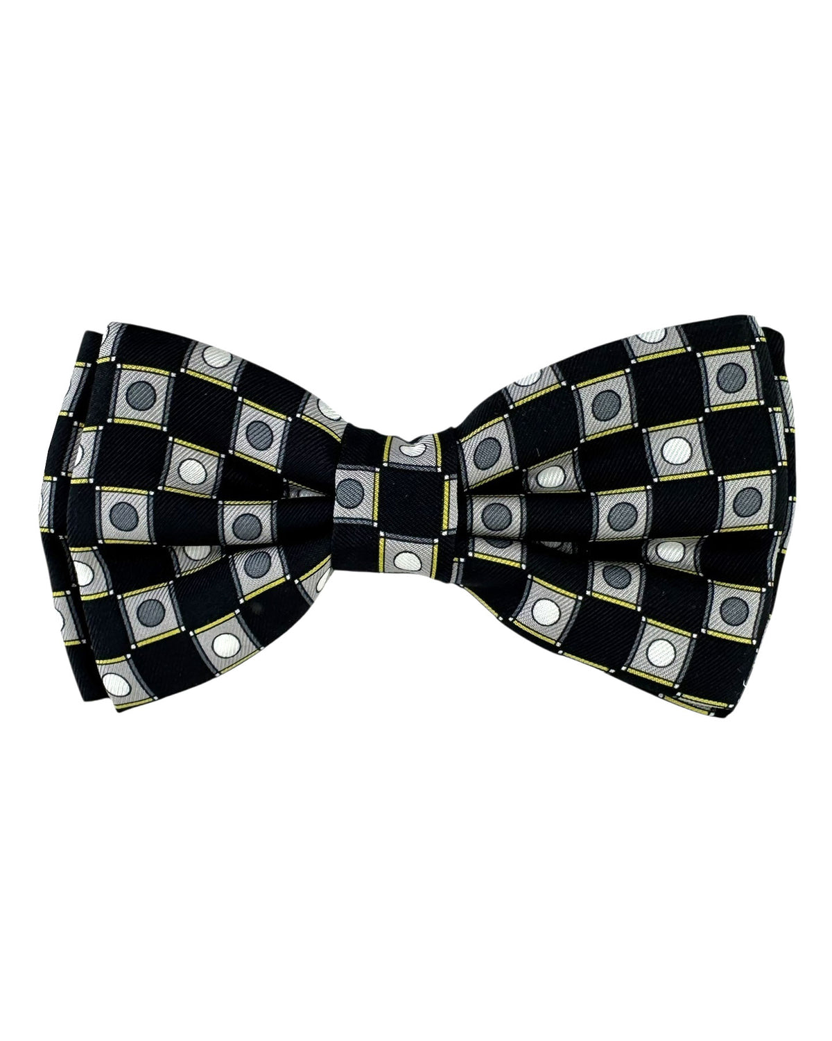 Emilio Pucci Silk Bow Tie Gray Geometric Design - Pre-Tied Bowtie
