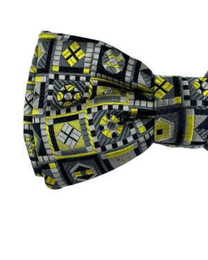 Emilio Pucci Silk Bow Tie Gray Black - Pre-Tied Bowtie