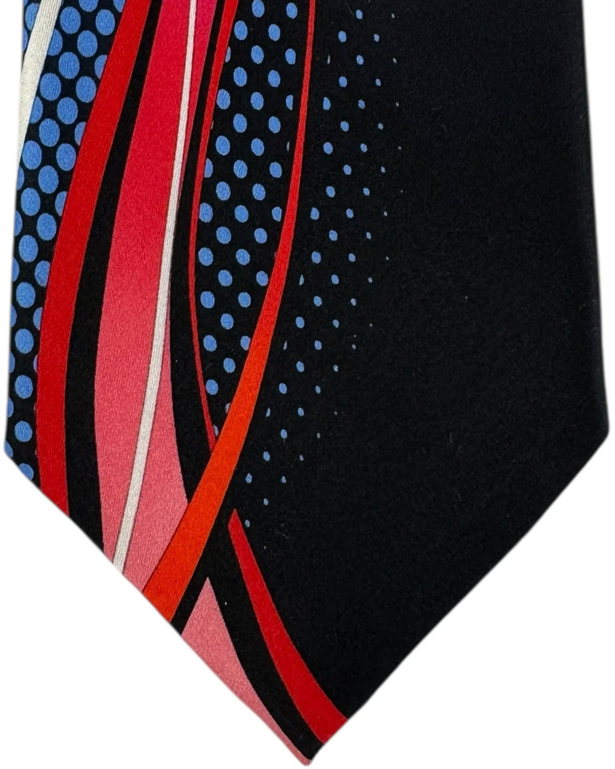 Vitaliano Pancaldi Silk Tie Black Red Swirl