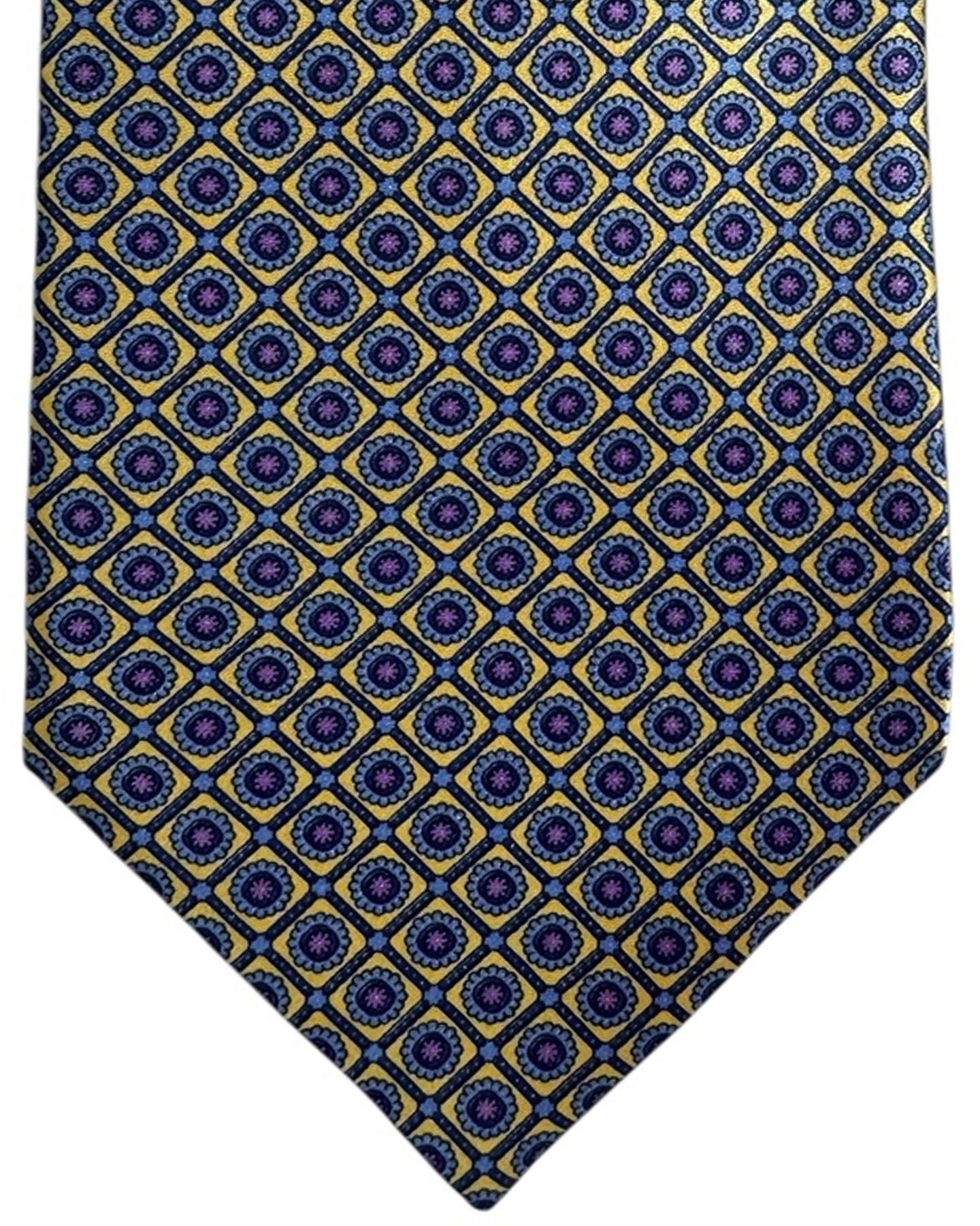 Orange-Gold Blue Purple Tie