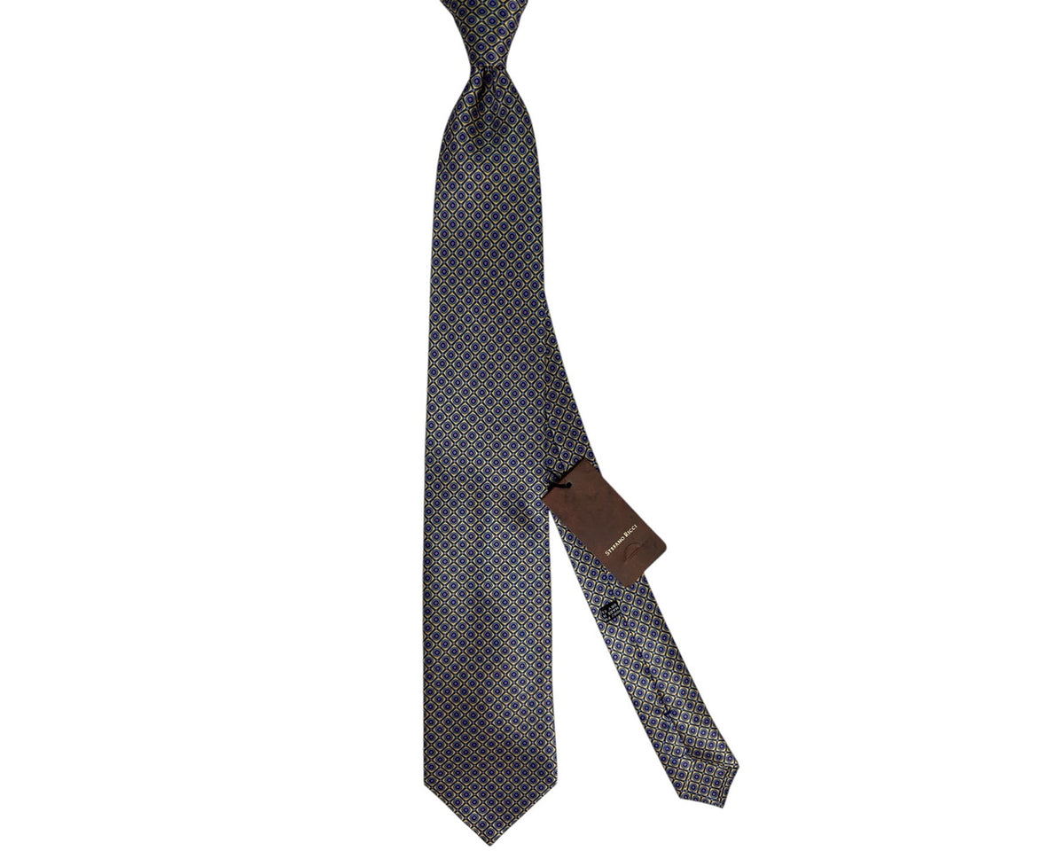 Stefano Ricci Tie Orange-Gold Blue Purple Mini Geometric