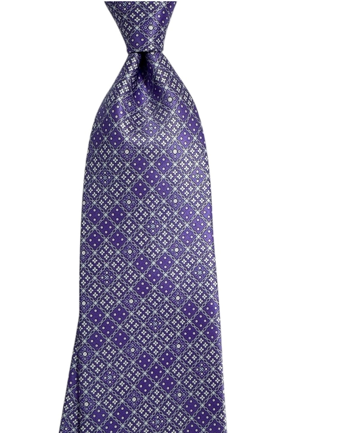 Stefano Ricci Tie Purple Geometric
