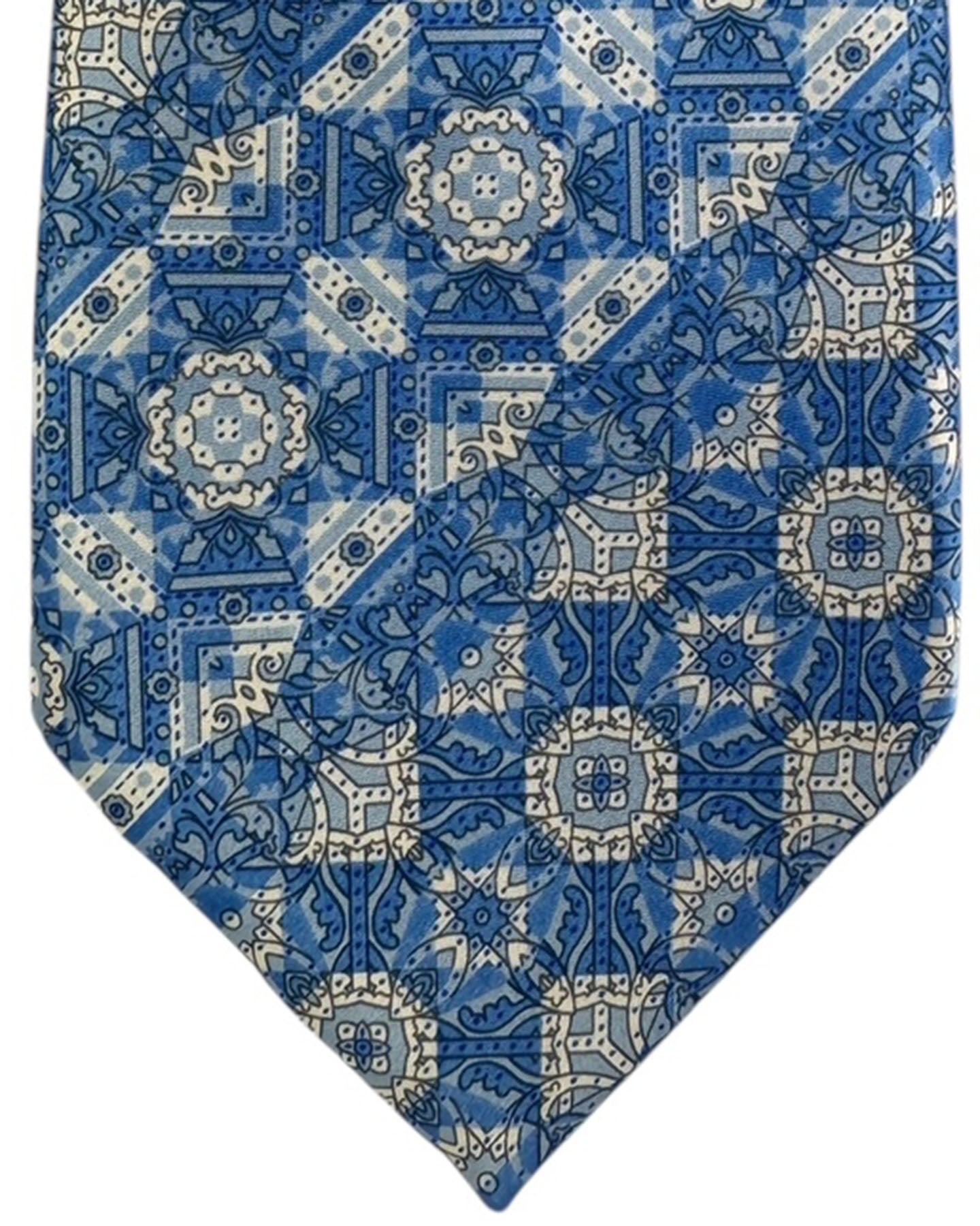 Stefano Ricci Tie Blue Ornate Moroccan Tile Pattern