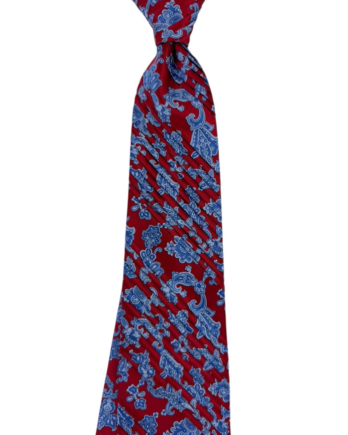 Stefano Ricci Silk Tie Red Blue Paisley Floral Pattern