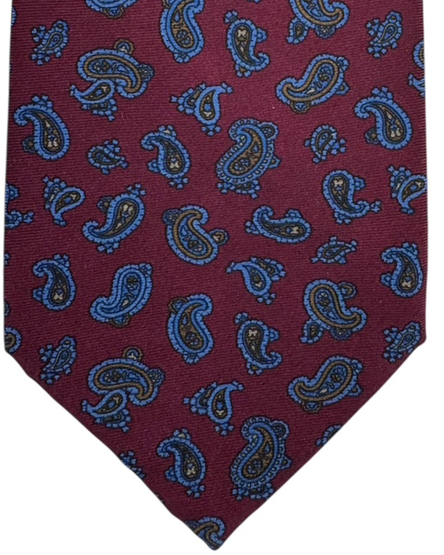 Stefano Ricci Silk Tie Maroon Blue Paisley