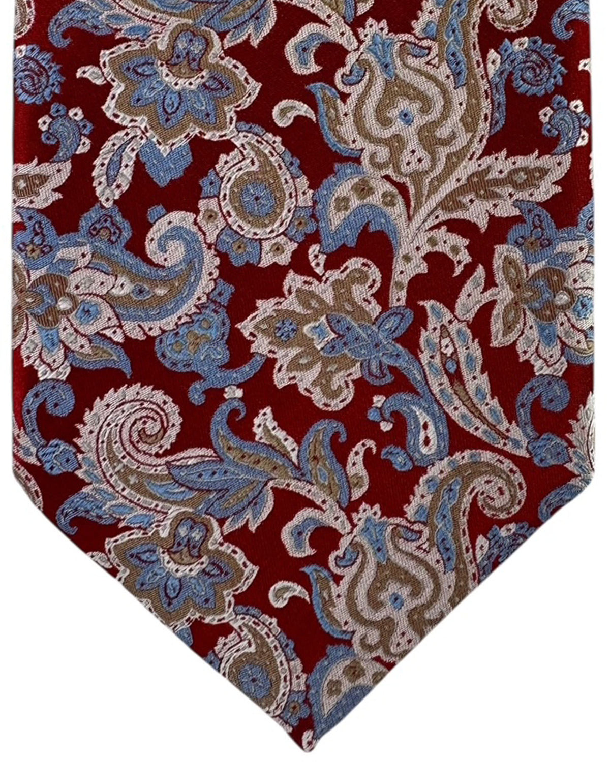 Stefano Ricci Silk Tie Midnight Red Blue Paisley Floral Pattern