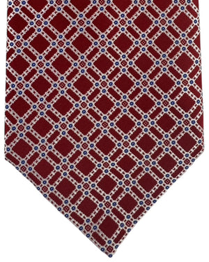 Stefano Ricci Silk Tie Bordeaux Lattice Pattern