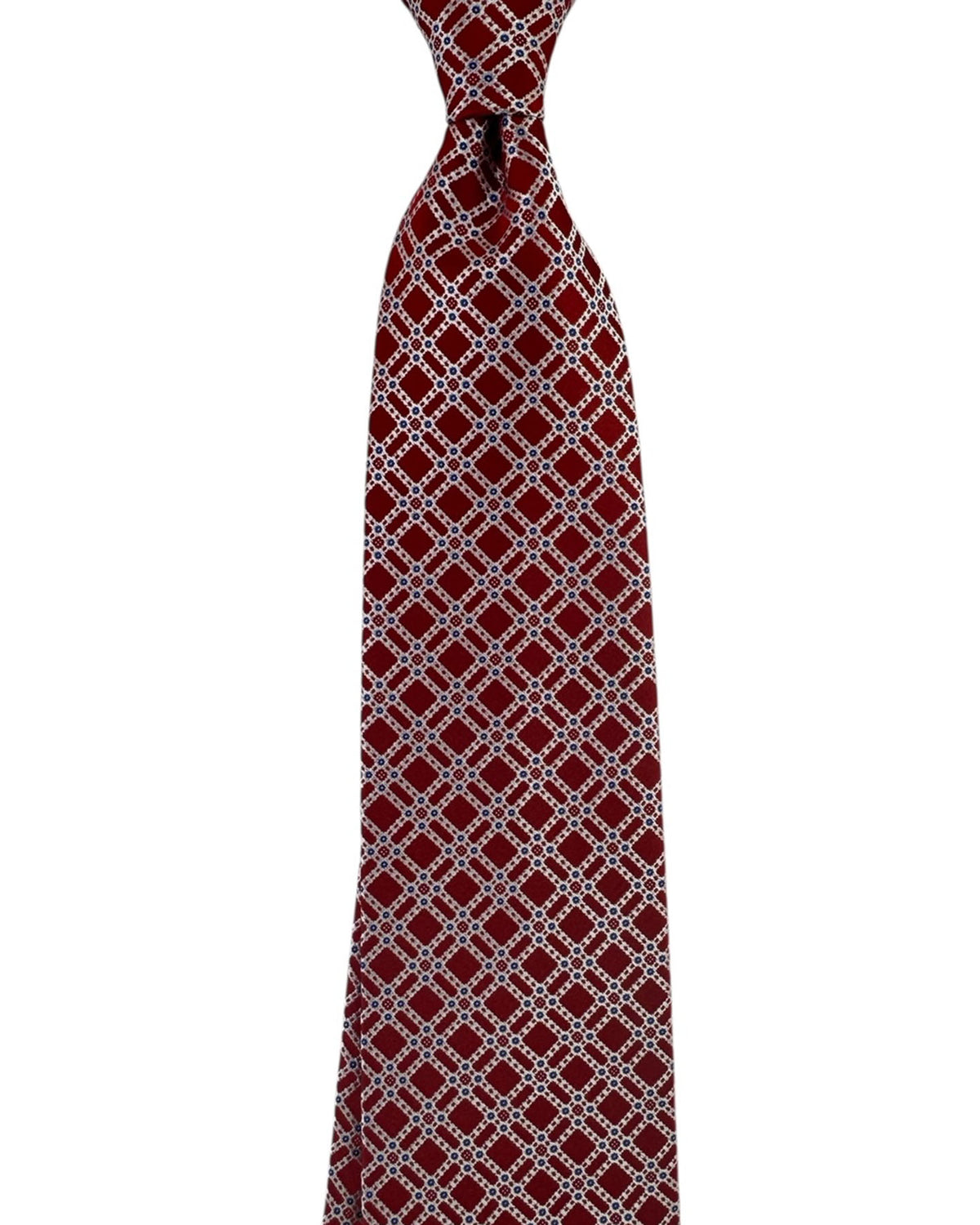 Stefano Ricci Silk Tie Bordeaux Lattice Pattern