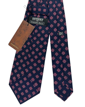 Stefano Ricci Silk Tie Navy Red Medallion Pattern