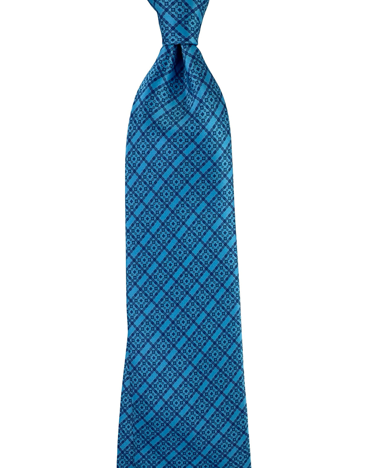 Stefano Ricci Silk Tie Aqua Blue Micro Design