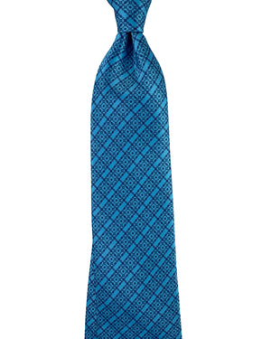 Stefano Ricci Silk Tie Aqua Blue Micro Design
