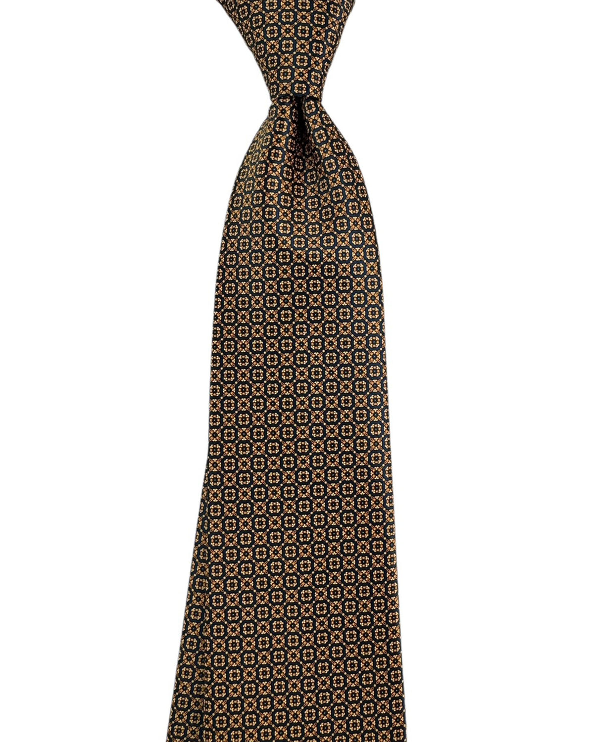 Stefano Ricci Silk Tie Midnight Blue Brown Beige Pattern