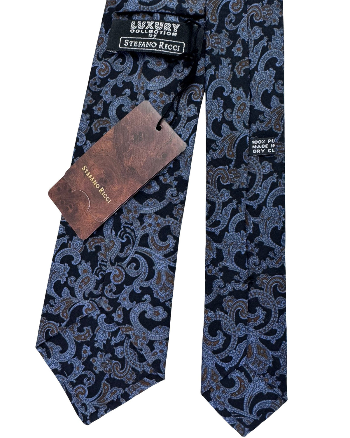 Stefano Ricci Silk Tie Lavender Blue And Brown Paisley