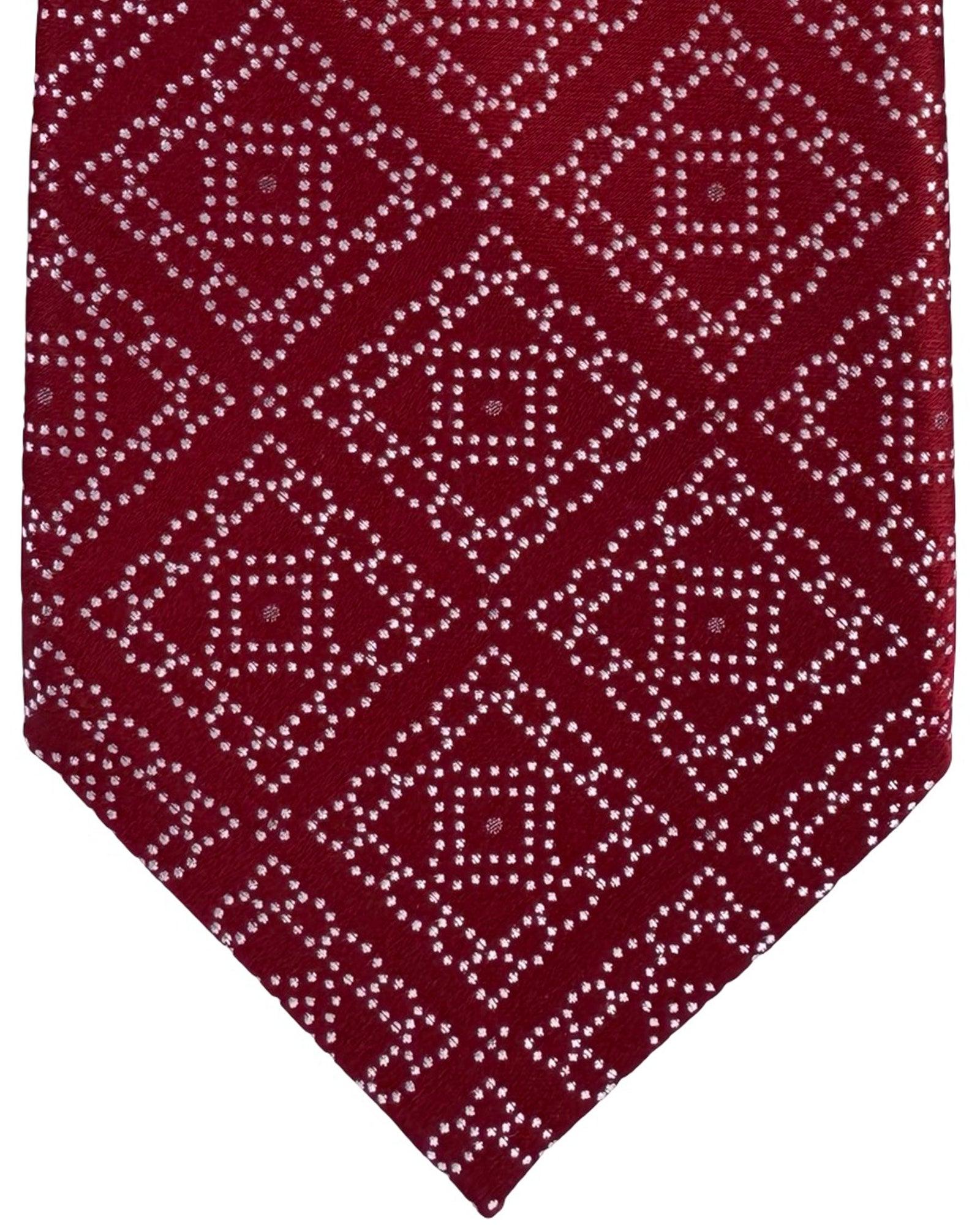 Stefano Ricci Tie Bordeaux Diamond Dot Pattern