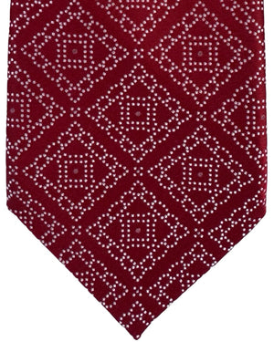 Stefano Ricci Tie Bordeaux Diamond Dot Pattern