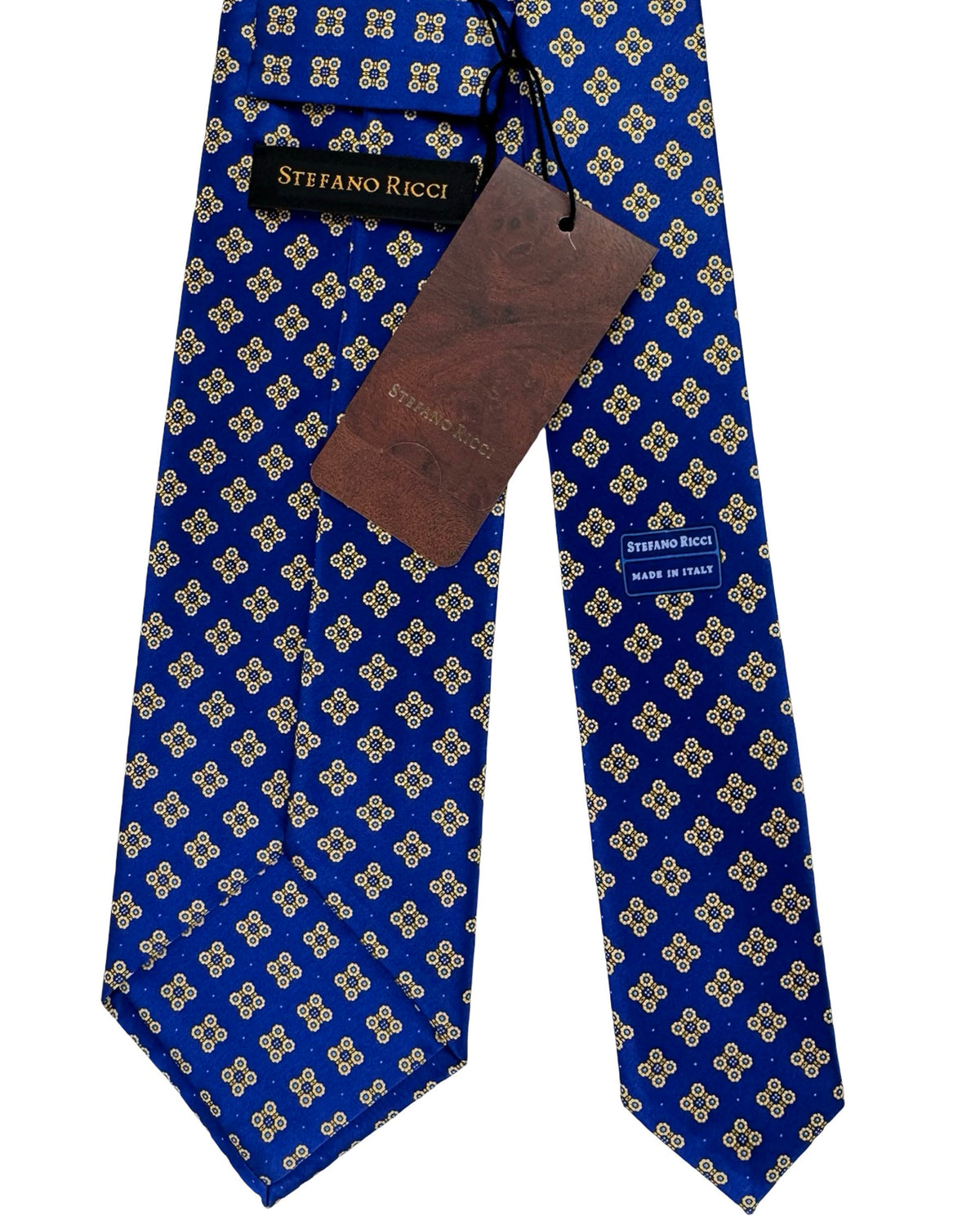Stefano Ricci Tie Royal Blue Gold Medallion