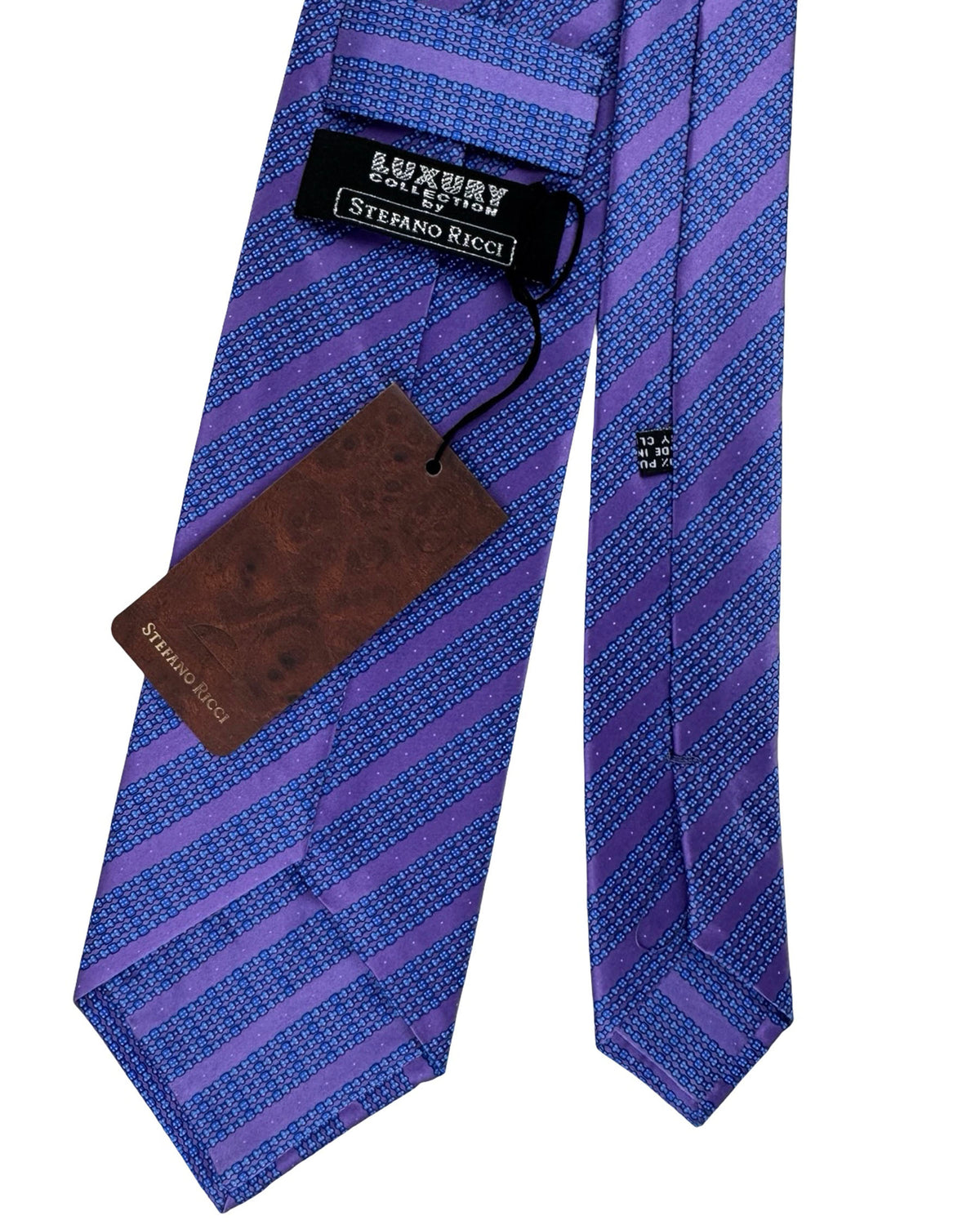 Stefano Ricci Tie Lavender And Blue Stripe