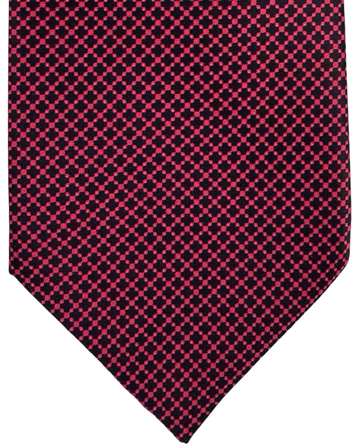 Stefano Ricci Tie Midnight Red Micro Geometric Pattern