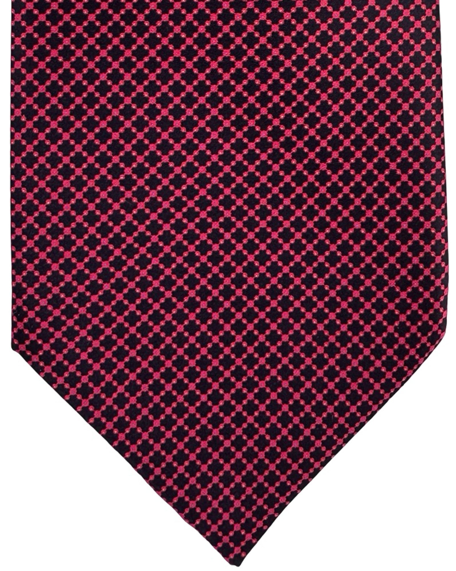 Stefano Ricci Tie Midnight Red Micro Geometric Pattern