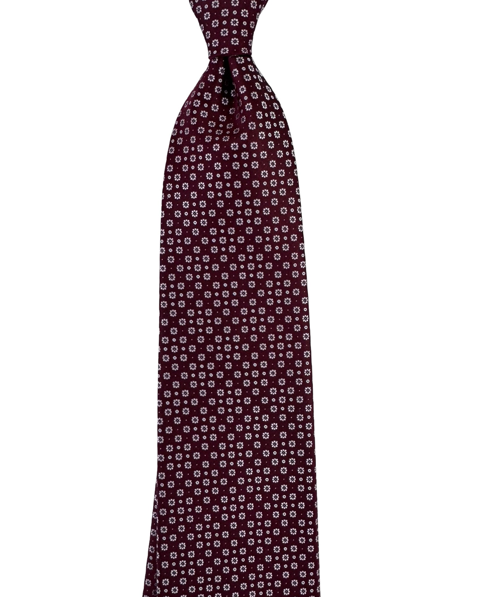 Stefano Ricci Tie Maroon Mini Flowers