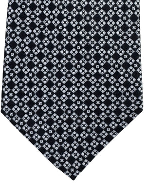 Stefano Ricci Tie Black And White Micro Floral Pattern