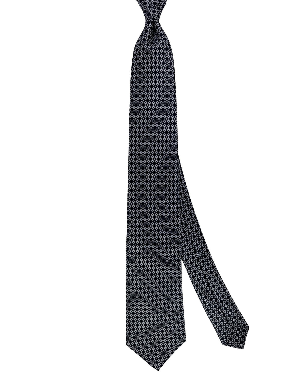 Stefano Ricci Tie Black And White Micro Floral Pattern