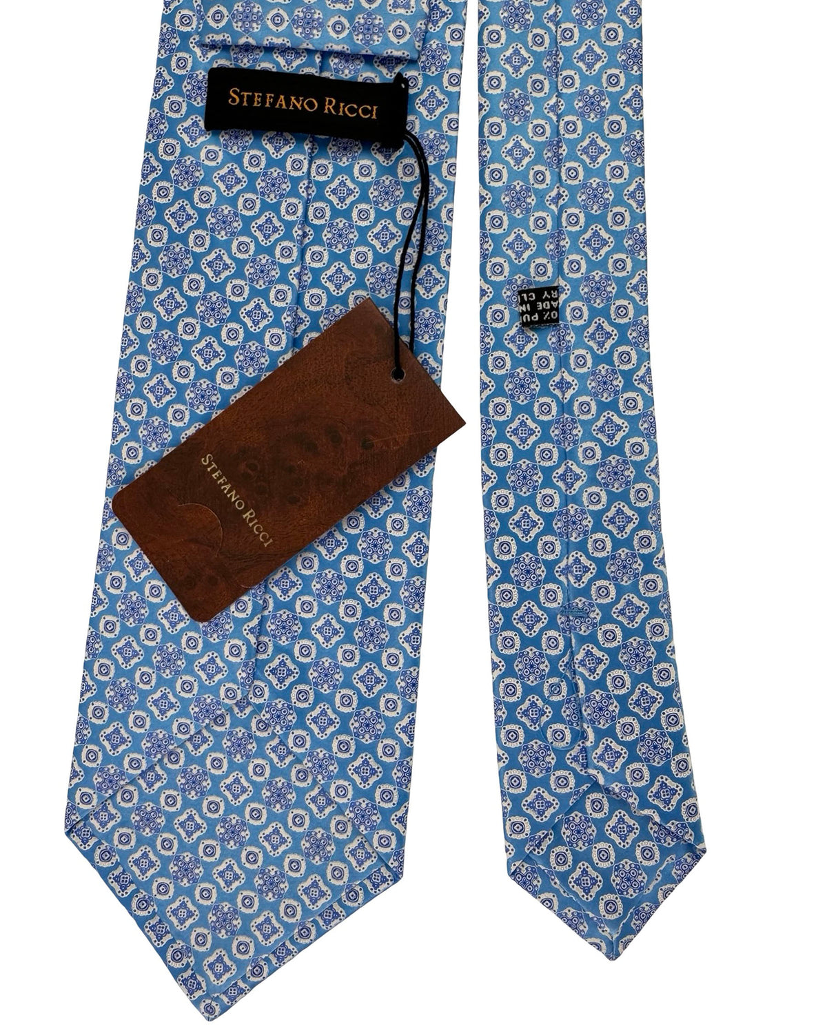 Stefano Ricci Tie Sky Blue and Navy Medallion