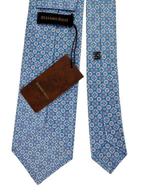 Stefano Ricci Tie Sky Blue and Navy Medallion