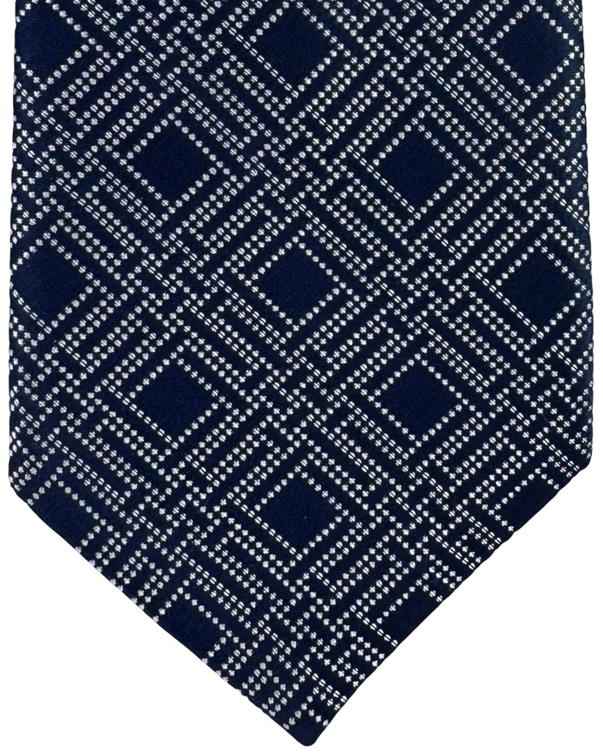 Stefano Ricci Tie Navy Black Geometric Diamond Pattern