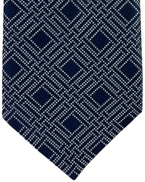 Stefano Ricci Tie Navy Black Geometric Diamond Pattern