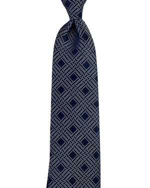 Stefano Ricci Tie Navy Black Geometric Diamond Pattern