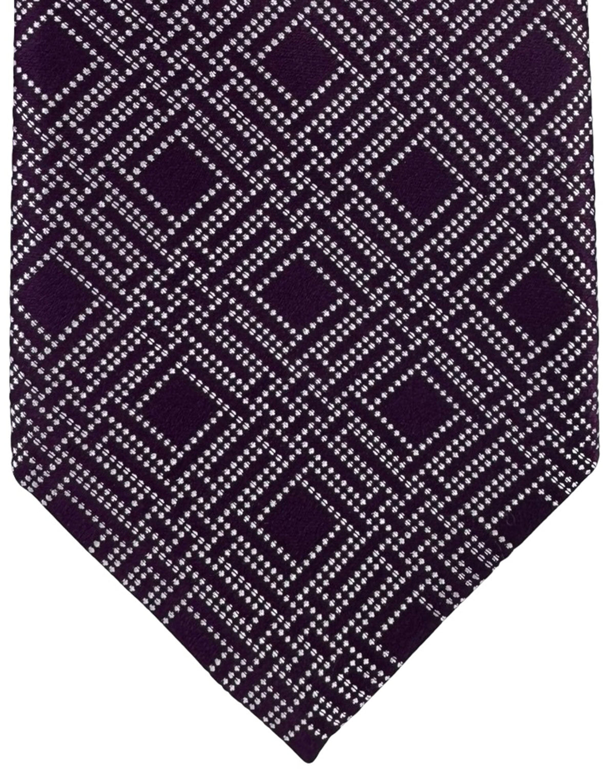 Stefano Ricci Tie Maroon Geometric Diamond Pattern