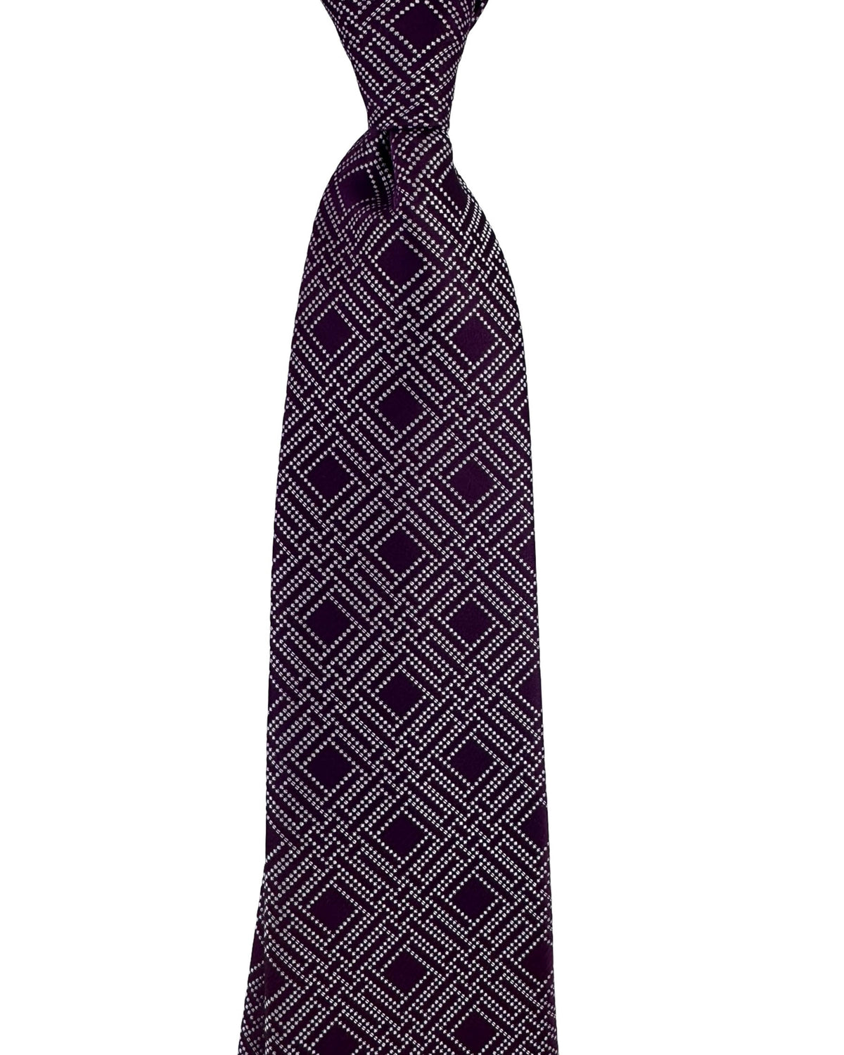 Stefano Ricci Tie Maroon Geometric Diamond Pattern