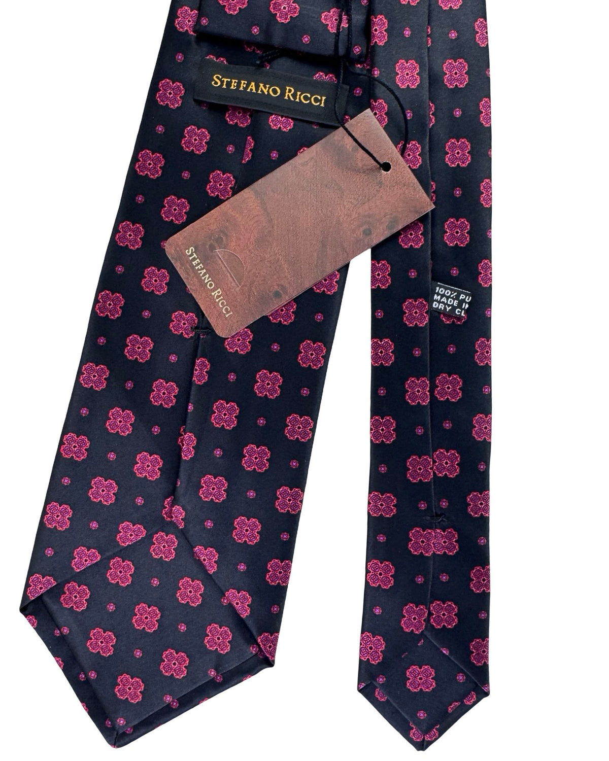 Stefano Ricci Tie Black Red And Purple Medallion