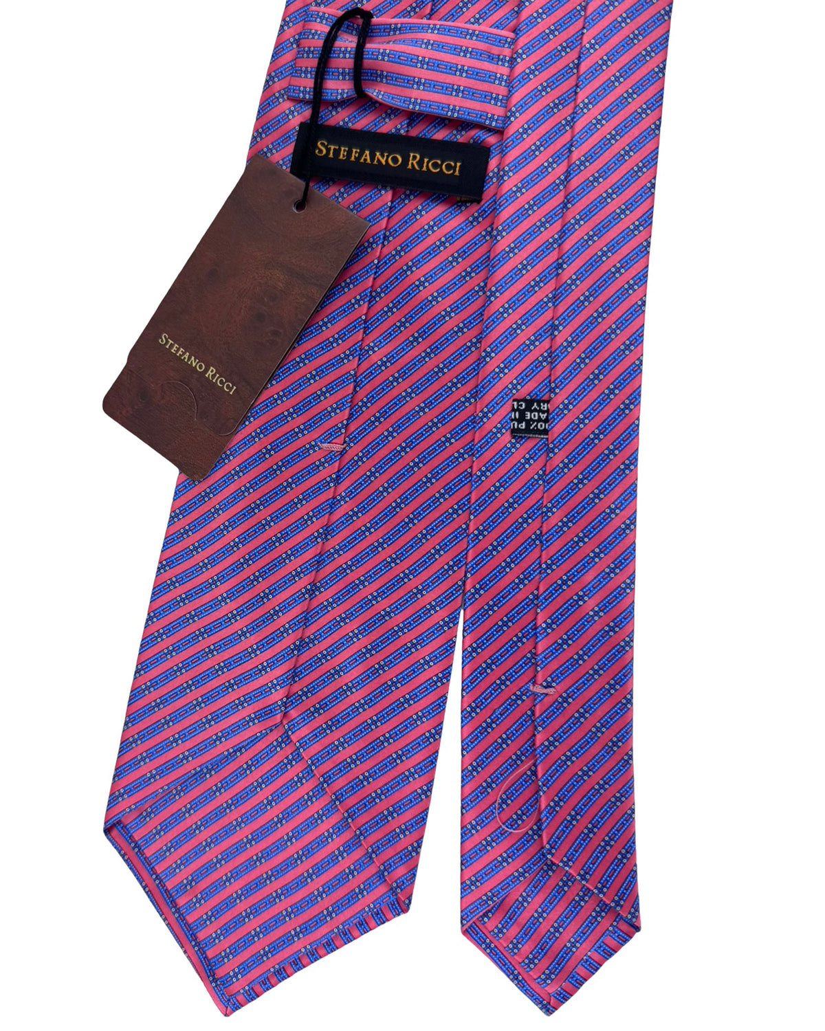 Stefano Ricci Tie Pink And Blue Stripe