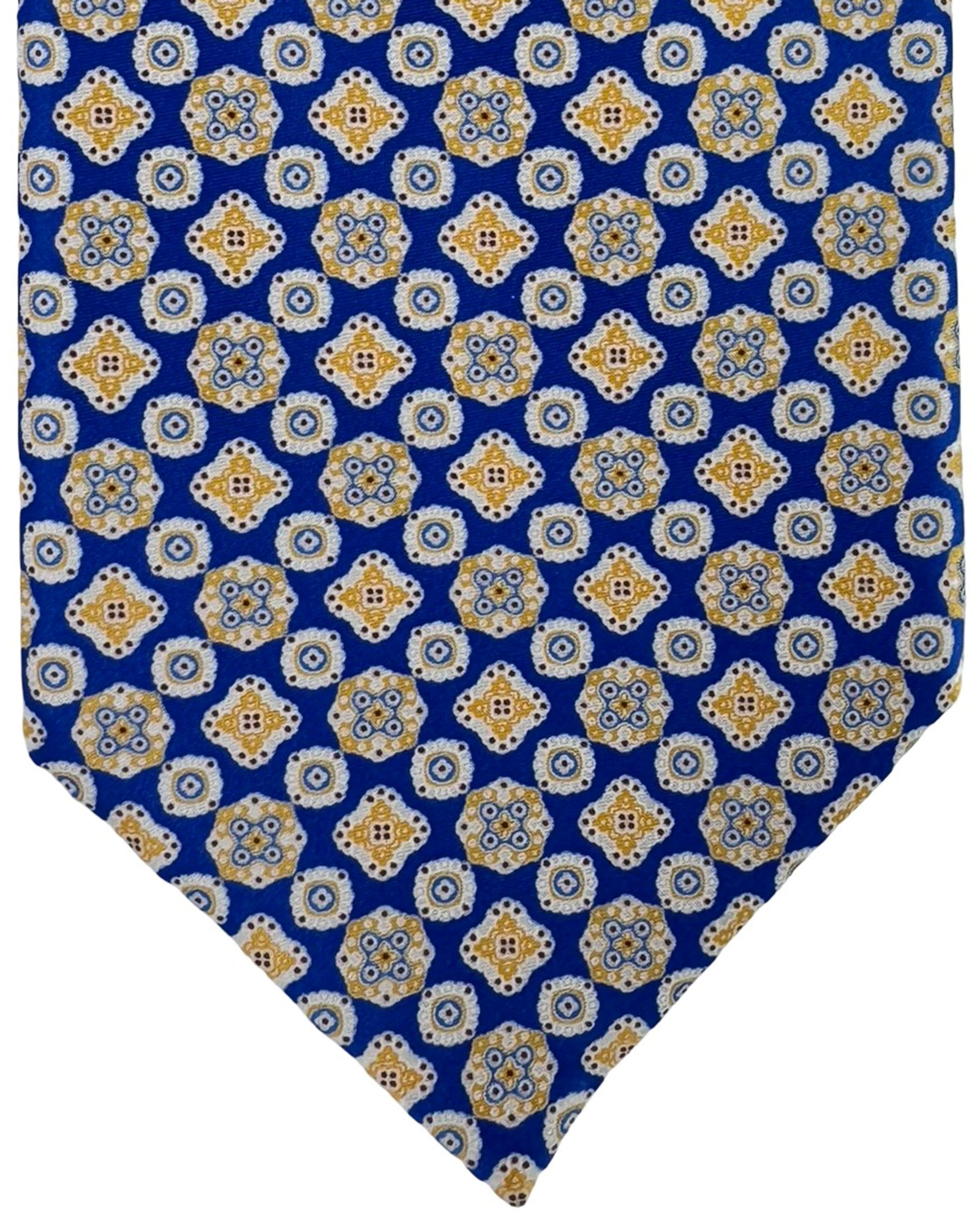 Stefano Ricci Tie Royal Blue And Gold Medallion