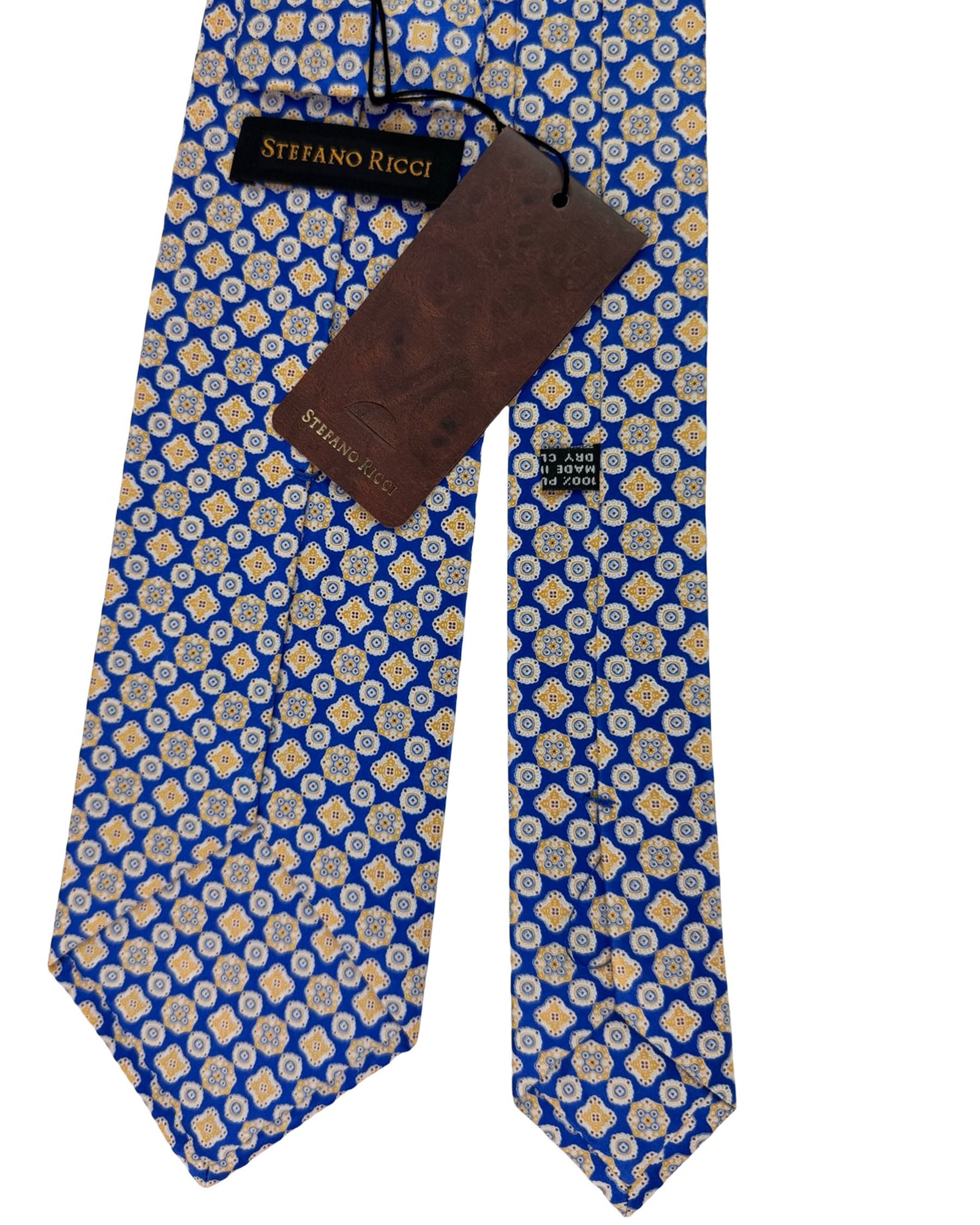 Stefano Ricci Tie Royal Blue And Gold Medallion