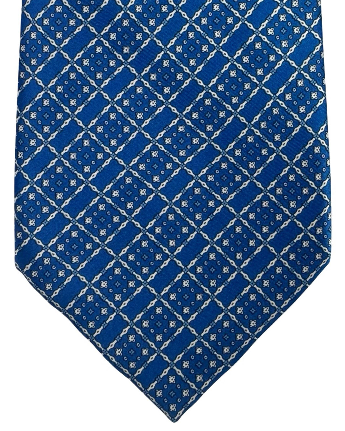 Stefano Ricci Tie Blue Silver Pattern Stripes