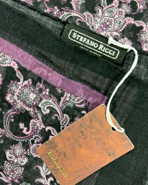 Stefano Ricci Scarf Black Purple Paisley Ornamental 