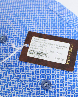Stefano Ricci Short Sleeve Shirt Royal Blue Pattern - S