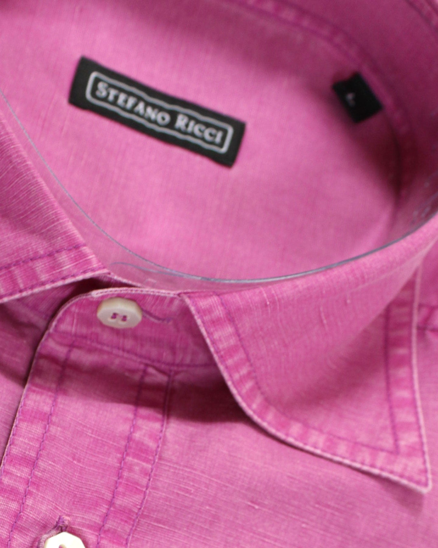 Stefano Ricci Dress Shirt Fuchsia Solid Design 45 - 17 3/4