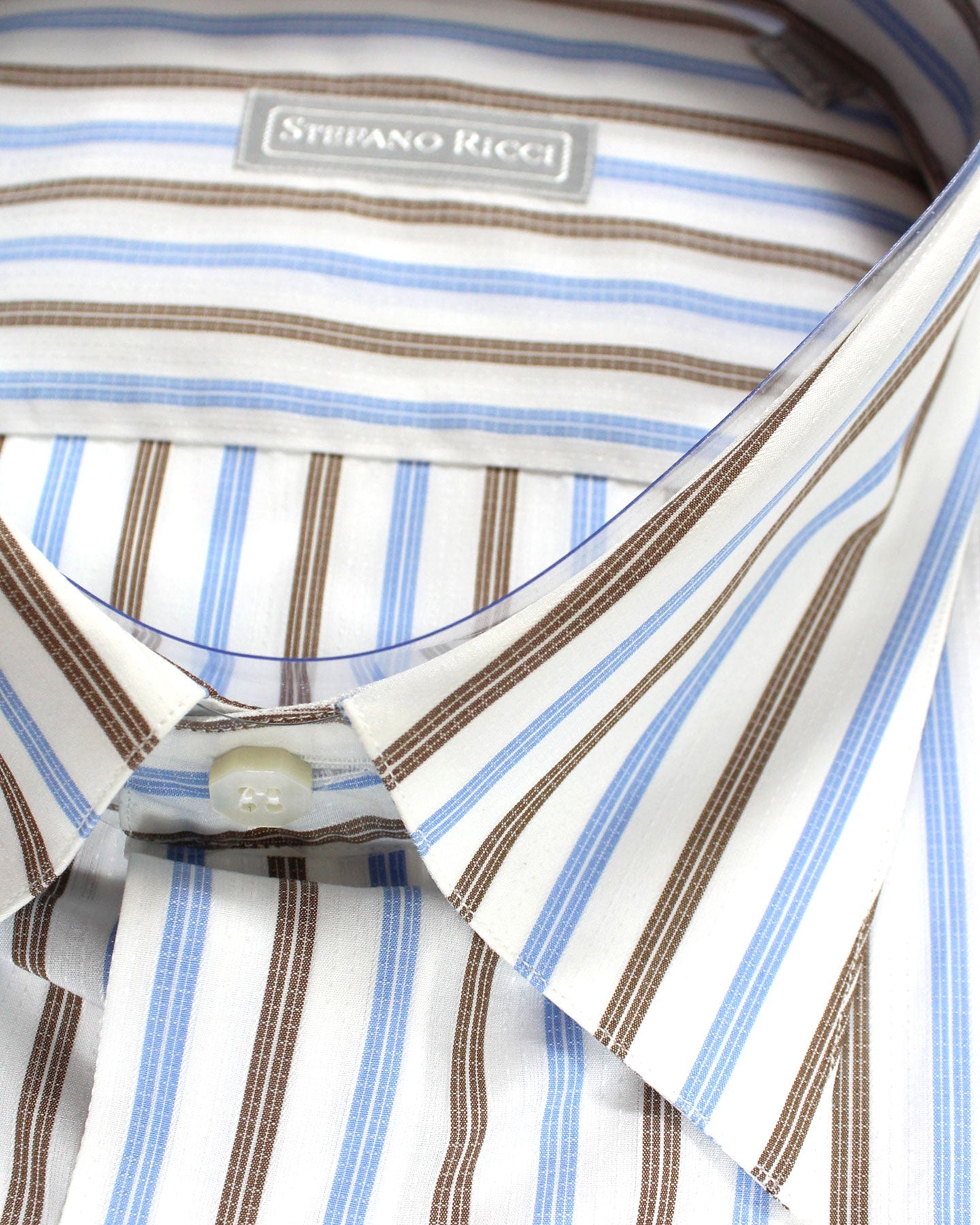 stefano ricci dress shirts Stefano Ricci Men's Striped Dress Shirt, Light Blue, Men's, 44 EU (17.5 US), Shirts Tops Formal & Evening Dress Shirts