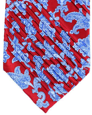 Stefano Ricci Tie Dark Red Blue Ornamental - Pleated Silk