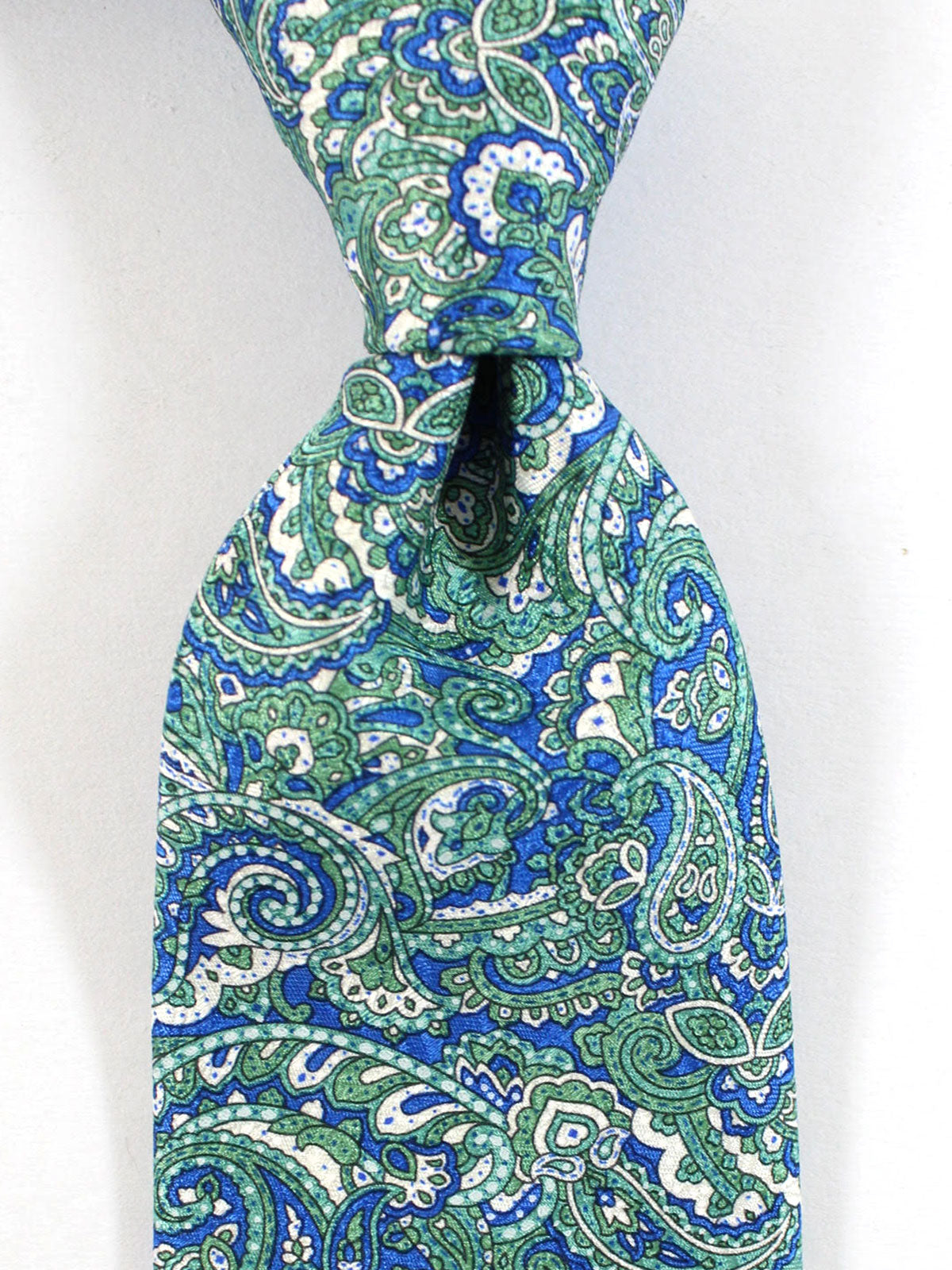 Stefano Ricci Silk Tie Royal Blue Green Paisley - Tie Deals