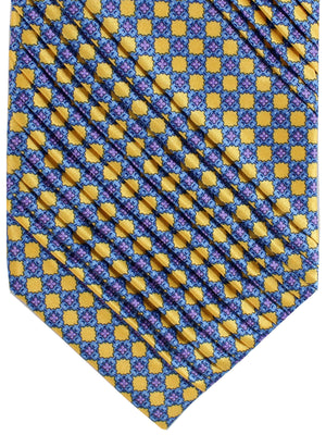 Stefano Ricci Tie Orange Blue Lilac Medallions - Pleated Silk