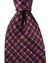 Stefano Ricci Tie Black Purple Floral Check - Pleated Silk Necktie