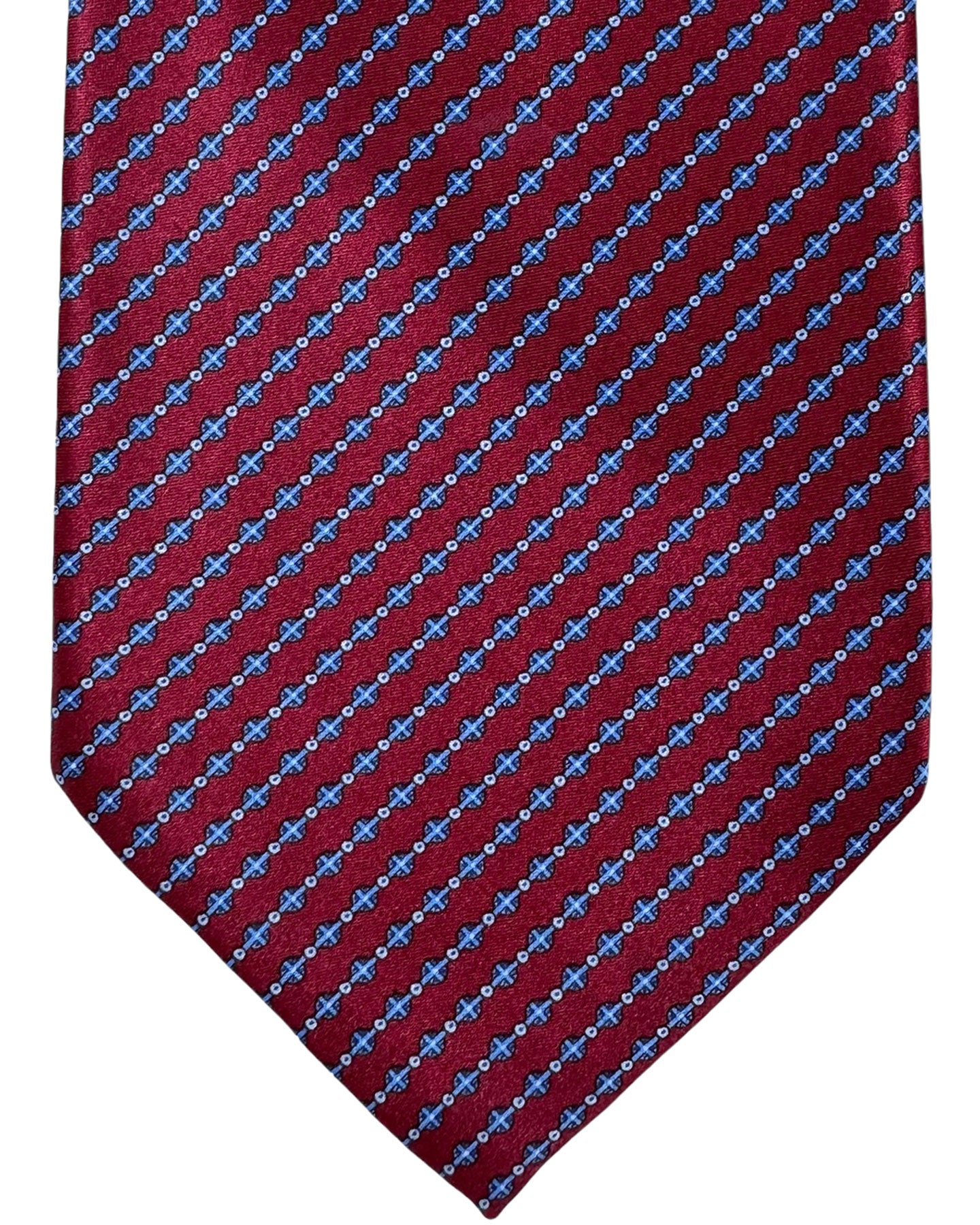 Stefano Ricci Silk Tie Maroon Royal Blue Stripes